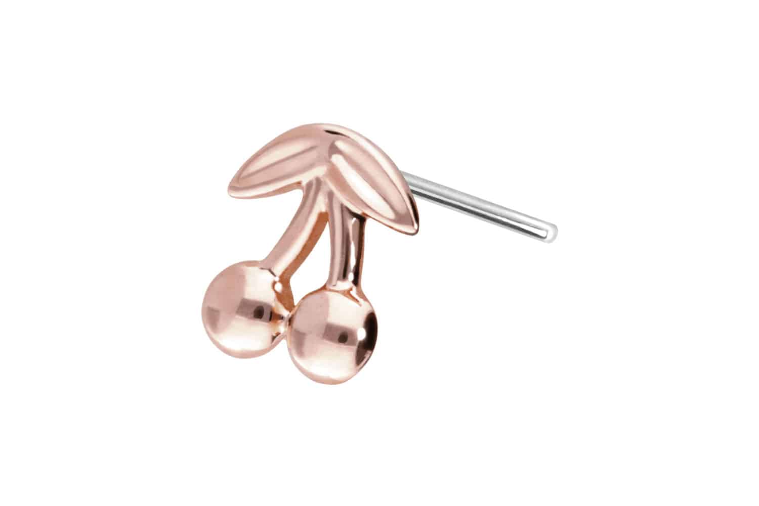 14 Karat Gold Aufsatz mit Titan Push Pin KIRSCHEN von Piercingline